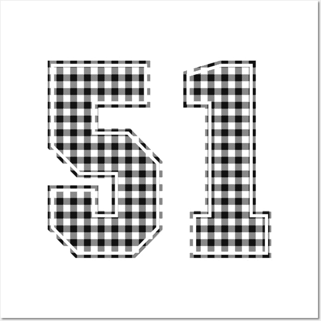 Plaid Number - 51 - Dark Wall Art by tavare